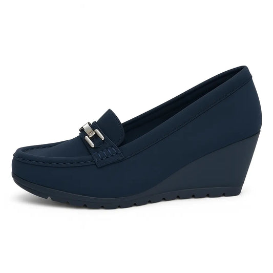Soft Comfort Wedge Loafers – Navy