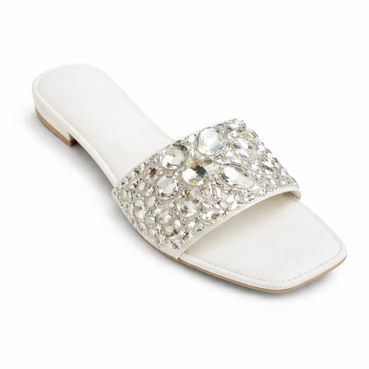 Women Sparkling Rhinestone Slide Sandals – Party Wear