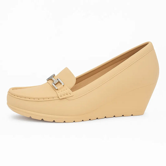 Women’s Soft Comfort Wedge Loafers – Beige